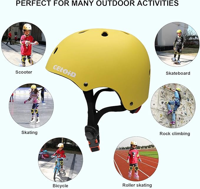 Kids Bike Helmet,Toddler Skateboard Helmets for Ages 2-3-5-8-14 Years Boys Girls,Adjustable Multi-Sport Bicycle Skateboarding Football Roller Skating Scooter Rollerblade Balance Bike Helmet