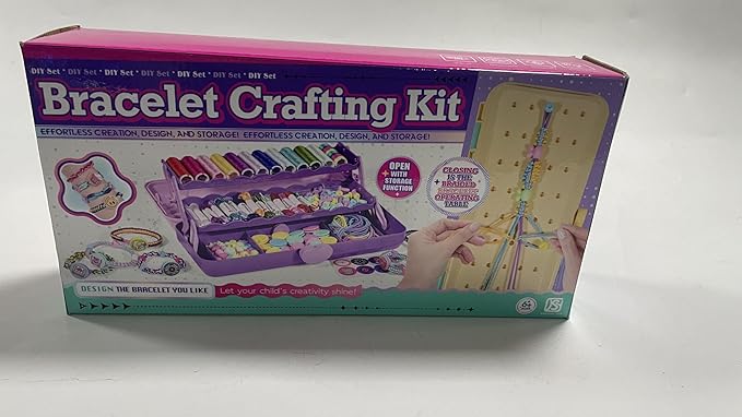 Friendship Bracelet Making Kit with Storage Box,DIY String Bracelet Arts and Craft for Girls Aged 8-12,Kids' Travel Activity Toy Set,Easter Birthday Gifts for Ages 6 7 8 9 10 11 12 Year Old Blue