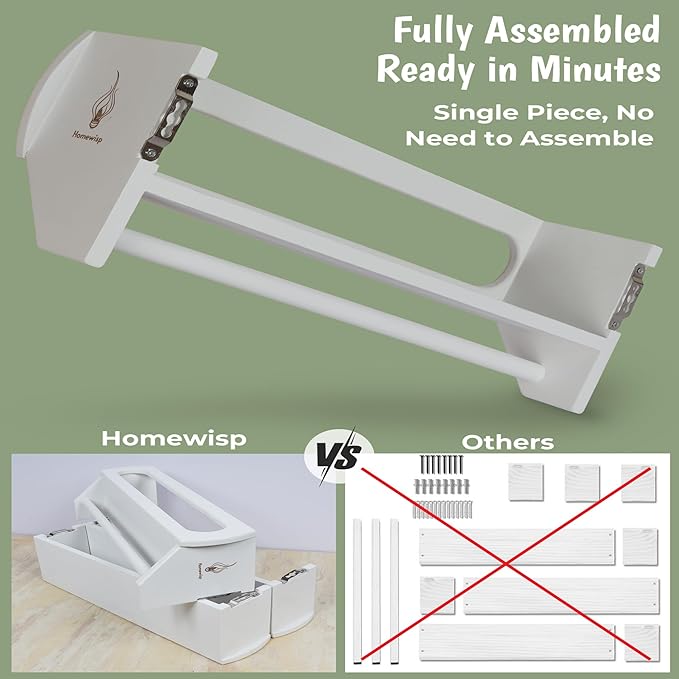 Bamboo Nursery Book Shelves, Fully Assembled For Easy Use - Set of 3 Floating Shelves for Wall Kids, Wall Mounted Book Shelves For Kids Room, Baby Room, Toddler Room, Nursery Decor, 16.5 Inch White