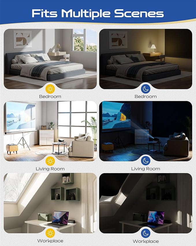 44" W x 48" L 100% Portable Blackout Curtains, Total Darkness No-Drill Black Out Window Cover,Temporary Blackout Shades with Hook & Loop Tape, for Bedroom, Nursery, Dorm, Travel (Black)