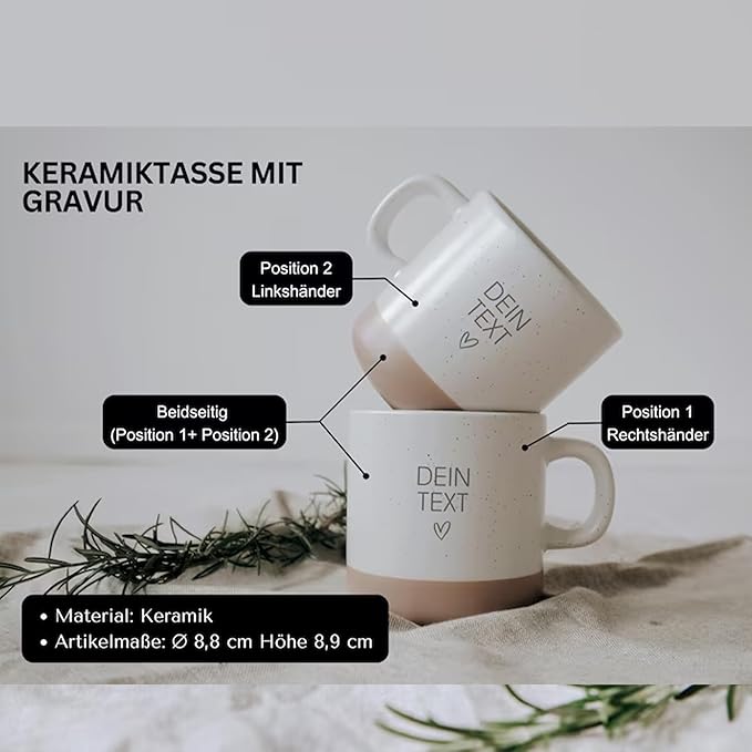 Personalized Ceramic Dad Coffee Mug, Customized Mugs with Name & Logo for Family, Men Women, Engraved 12 Oz Tea Cup for Travel, Microwave Dishwasher, Unique Design Bithday Gifts for Teacher