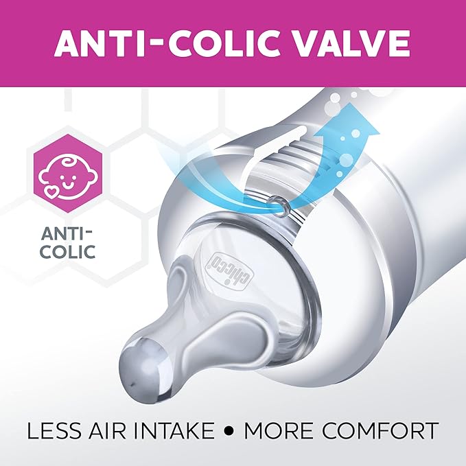 Chicco Duo 9oz. Hybrid Baby Bottle with Invinci-Glass Inside and Plastic Outside | Dishwasher, Bottle Warmer, and Electric Sterilizer Safe | Intui-Latch Nipple | Clear/Grey, 2pk