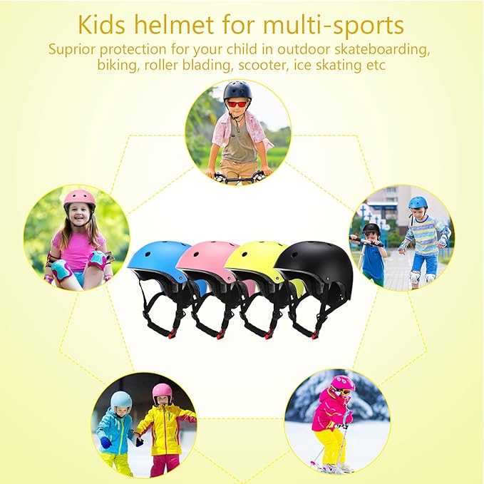 Kingdder 4 Pack Kids Helmets Toddler Adjustable Bike Helmet Ages 3-8 CPSC Certified Children Training Headwear for Boys Girls Skateboard Bicycle Scooter Cycling Riding Sports