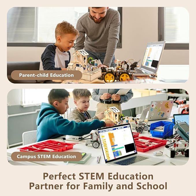 STEM Kit for Kids Age 12+,ACEBOTT ESP32 Smart Farm STEM Kits Compatible with Arduino & Scratch,Automatic Watering & Pet Feeder,DIY Coding Project Gift for Teens & Adults(NO Anti-Reverse)