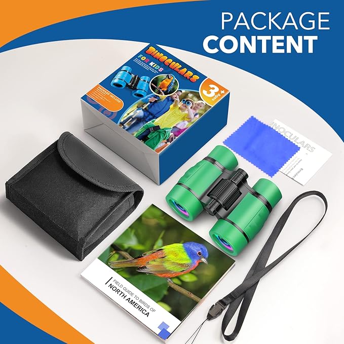 LET'S GO! Boy Toys Age 3-7 Kids Binoculars for Bird Watching|Hiking|Camping Toy for 3 4 5 6 7 Year Old Boy Girl Birthday Gifts Outdoor Travel Toys for Kid Boys Ages 3-6 Stocking Stuffers