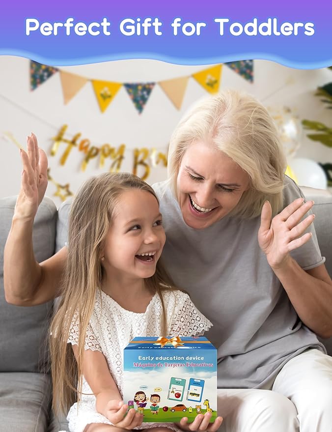 French and English Talking Flash Cards for Toddlers, 224 Sight Words Bilingual Learning Toys for Children, Autism Pocket Speech Therapy Toys, Français Vocabulary Educational Flashcards