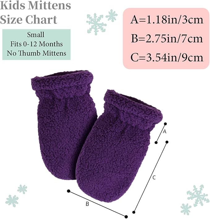 Zsedrut Baby Boys Winter Glove Warm Toddler Infant Girls Mittens Fleece Lined Gloves 1-7 Years