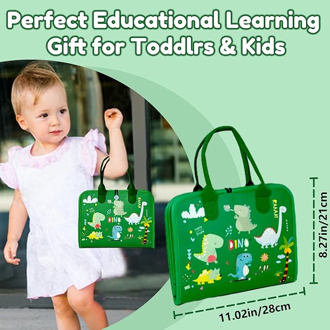 Qizfun Busy Board Book Montessori Toys for 1 2 3 4 Year Old, Boy Girl Birthday Gifts, Educational Sensory Learning Toys for Toddlers 1-3, Car Airplane Travel Activities Toys for Kids Ages 2-4 Year Old