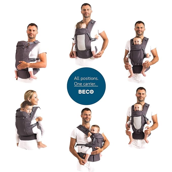 Beco Baby Hybrid 8 All in 1 Mesh Cooling Carrier - Backpack, Front & Hip Carrier Newborn to Toddler (7-45lbs)
