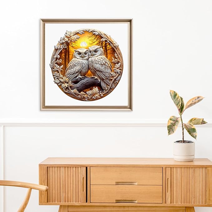 Wooden Puzzles for Adults - Couple Owl Wooden Jigsaw Puzzle - Unique Animal Shaped Wood Puzzles Adult - Creative Birthday Gift Family Game 100pcs