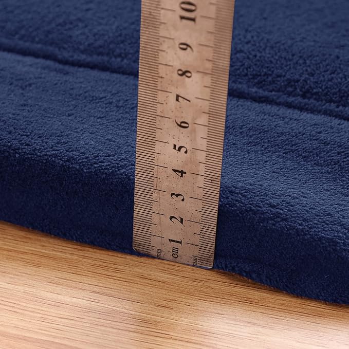 MAXYOYO Black Coral Velvet Area Rug, Thick Japanese Tatami Mat Living Room Carpet with Non-Slip Backing, Large Solid Color Mat for Bedroom Dormitory Yoga, 49 by 49 inch