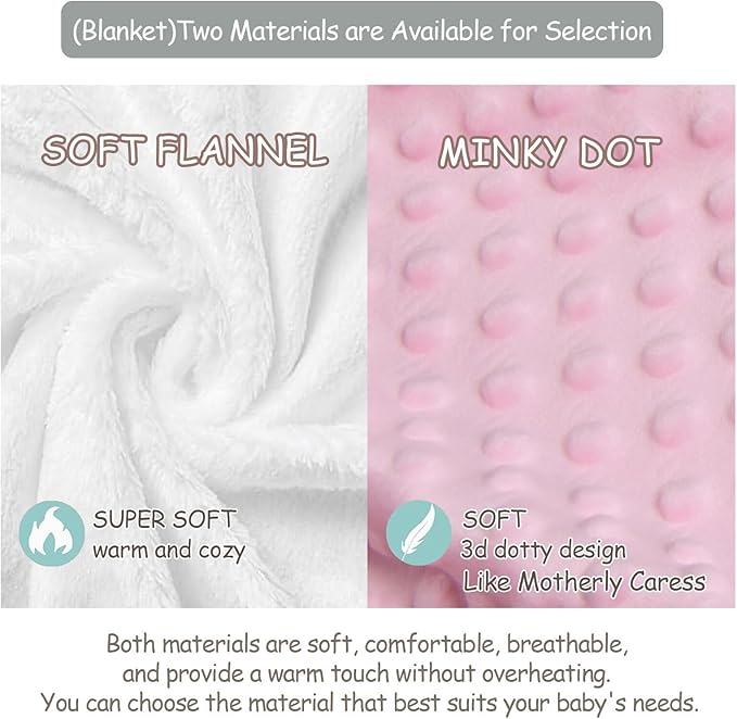 Personalized Baby Girl Crib Bedding Set – Custom Name Pink Bows 3-Piece Nursery Set with Soft Flannel Blanket, Fitted Sheet & Pillowcase – Infant & Toddler Bedding Gift