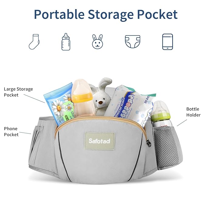 Baby Carrier with Hip Seat,Ergonomic M Position 6in1 Baby Carrier Newborn to Toddler,Head Support and Breathable Mesh Newborn Carrier,Adjustable Baby Holder Carrier for Dad&Mom-Grey