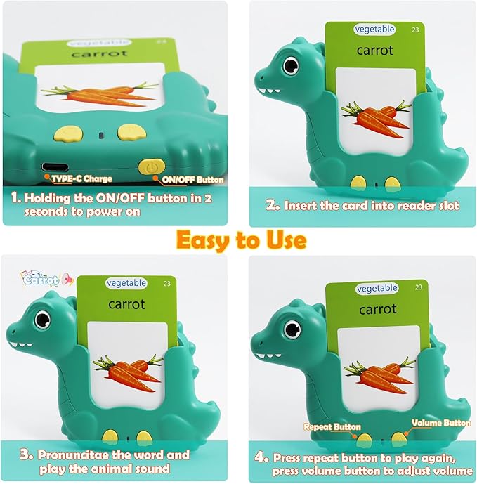 MAYAPHILOS English Talking Flash Cards with 224 Sight Words, Pocket Speech Therapy Toys, Interactive Autism Sensory Toy, Eductional Toys Learn English for Kids