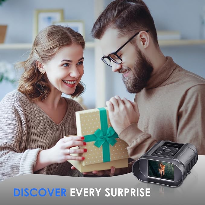 Night Vision Goggles,Compact Night Vision Binoculars,32GB Card Included, Photo/Video Capture,Outdoor Tools for Education, Wildlife Watching,Gifts for Boy, Gifts for Men, Gifts for Father (Pearl Gray)