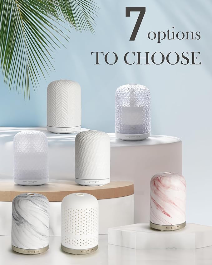 Essential Oil Diffuser – Ultrasonic Aromatherapy Diffuser, Health Night Light, Timer & Auto Shut-Off, BPA-Free, 120ml Oil Diffuser for Home, Office, or Spa