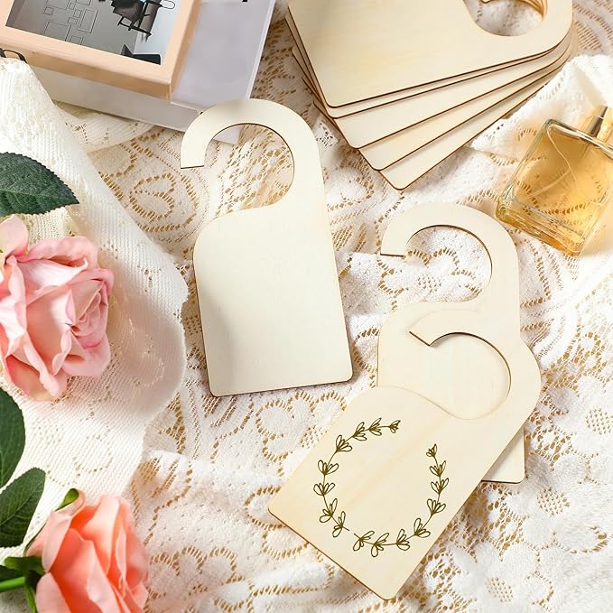 Patelai 25 Pieces Blank Wooden Clothing Rack Divider Closet Blank Organizers Hanger Separators Hanging Closet Divider with Marker Pen for Home Nursery Clothes