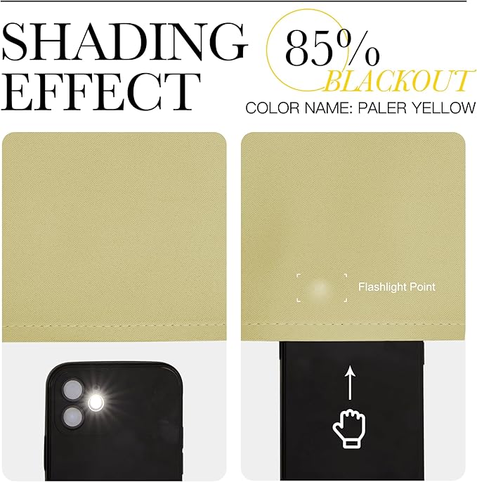 NICETOWN Room Darkening Curtains for Girls Room - Thermal Insulated Solid Grommet Room Darkening Panels/Drapes for Girl's Bedroom (Paler Yellow, 1 Pair, 52 by 54-Inch)