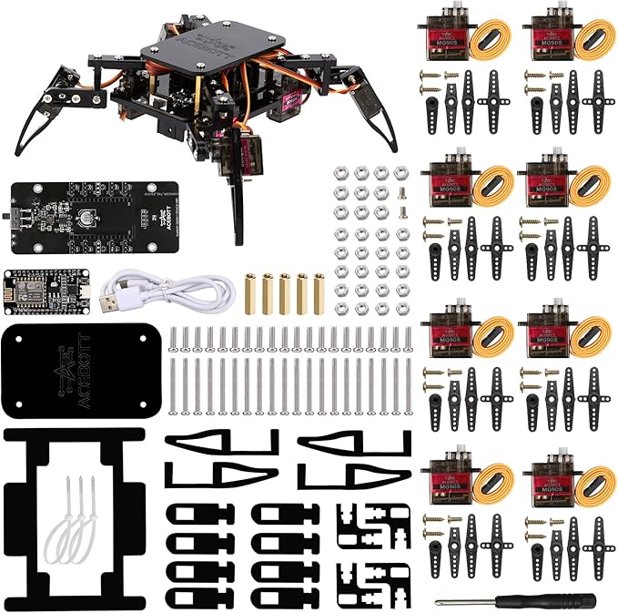 STEM Robotics Science Kits for Adults, ESP8266 Spider Robot Building Kit, App Remote Control, Walking Crawling Fun Educational Toy for 12 + Year Old Boys, Girls, Teens, Adults Unique Gifts