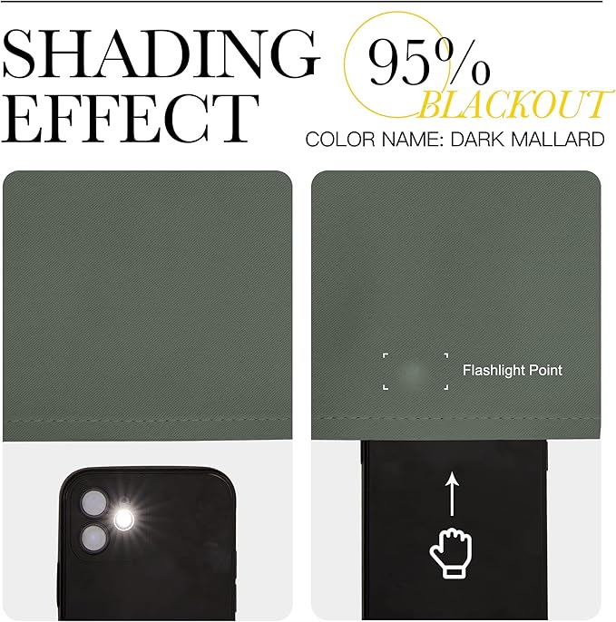 NICETOWN Blackout 102 inch Curtains for Living Room, Grommet Thermal Insulated Room Darkening Curtains for Bedroom/Living Room, 2 Panels, W52 x L102, Dark Mallard