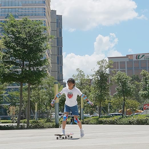 Youth/Kids Knee Pads Elbow Pads Wrist Guards Protective Gear Set for 3-15 Years Child Roller Skates, Skateboard, Cycling, Inline Skating, BMX Bike, Balance Bike, Scooter Riding and Other Outdoor Sports