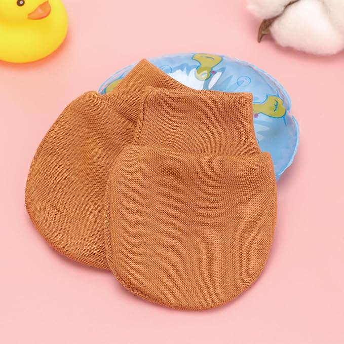 BQUBO Newborn Infant Toddler Mittens No Scratch Cotton Elastic Wrist Gloves Hypoallergenic for 0-6 Months Baby Boys Girls