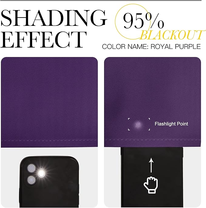 NICETOWN Royal Purple Blackout Bedroom Curtains 96 inches Long, Grommet Thermal Insulated Room Darkening Window Treatments Sound Reducing for Living Room, W46 x L96, 2 Panels