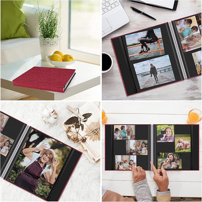Zesthouse Photo Album Self Adhesive Pages, 60 Pages Magnetic Scrapbook Albums with Sticky Page,Photos Album Holds 8x10 & 5X7 & 4x6 & 6x8 & 3x5, Large Picture Book Ideal for Family,Wedding,Baby