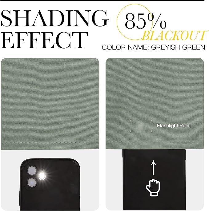 NICETOWN Room Darkening Curtains for Room Divider, Grommet Thermal Curtains Light & Sound Reducing Window Treatments for Sliding Glass Door, W66 x L110, Sage Green, 2 Panels