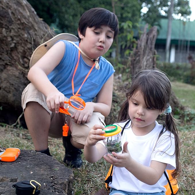 Kids Explorer Kit with Safari Vest & Hat for 3-12 Year Old Boys & Girls - Safari Costume Kids, Zoo Keeper, Paleontologist, Bug Kit & More - Giftable STEM Outdoor Explorer Kit for Kids + Bug Ebook