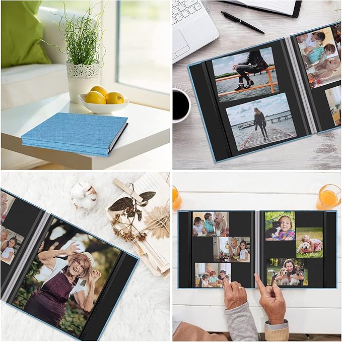 Zesthouse Photo Album Self Adhesive Pages, 60 Pages Magnetic Scrapbook Albums with Sticky Page,Photos Album Holds 8x10 & 5X7 & 4x6 & 6x8 & 3x5, Large Picture Book Ideal for Family,Wedding,Baby