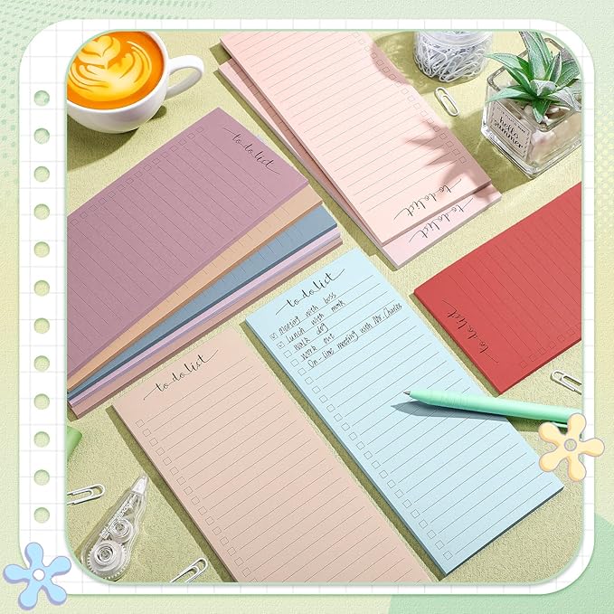 Censen 10 Pack 500 Sheets To Do List Notes Daily Checklist Notepads with 50 Sheets Each Undated Color Memo Pad Block Shopping List Pad Weekly Plan Notepad Organizer Planners(Morandi Color,Frame)