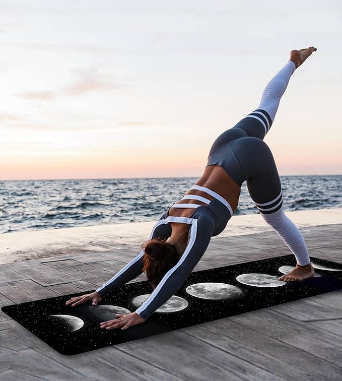 Non Slip Yoga Mat TPE Workout Mat for Men Women, Thick Workout Mat with Carrying Strap, Fitness Mats for Exercise, Yoga, Fitness, Pilates, Floor Workouts (72" x 24" x 6mm)