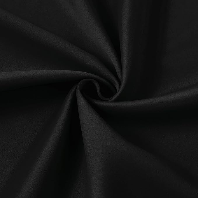 KEQIAOSUOCAI Short Pinch Pleated Blackout Curtains 45 Inch Long 2 Panels for Bedroom Thermal Insulated Black Out Window Curtain Pinched Pleat Drape with Hooks (W40 x L45 Inch, Black)