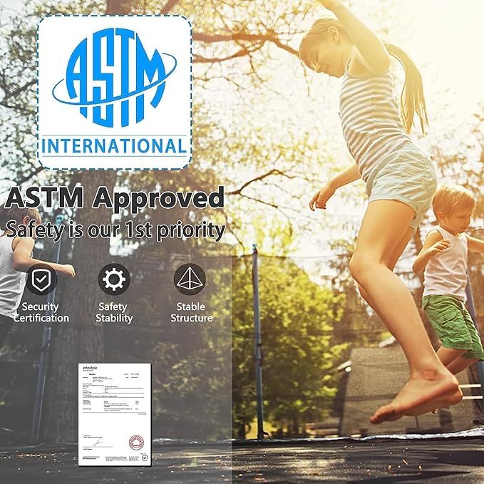 Upgraded Trampoline 8FT/10FT/12FT/14FT With Basketball Hoop, Light, Sprinkler, Stakes - Outdoor Backyard for 4-6 Kids and Adults