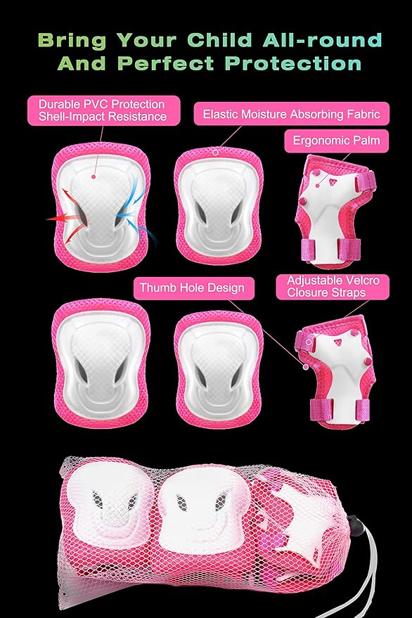 XJD Kids Bike Helmet,Multi-Sport Protective Gear Set for 3-5-8-14 Years Boys Girls with Knee and Elbow Pads Wrist Guards fit Roller Skates,Cycling,Skateboarding,Skating Scooter