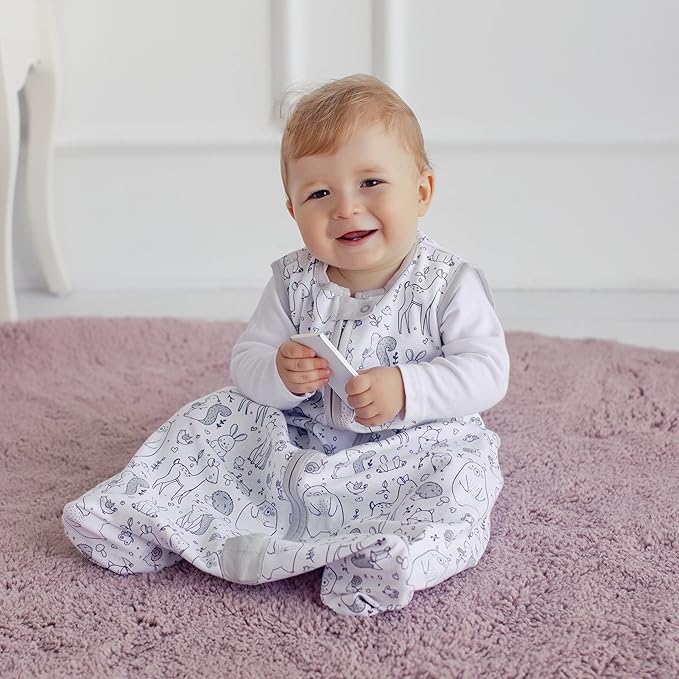 Mama Cheetah Baby Sleep Sack 2.5 TOG, Winter Baby Sleeping Bag with 2-Way Zipper, Organic Cotton Swaddle Transition Wearable Blanket for Boy Girl Infant Toddler, 12-18 Months, 1-Pack