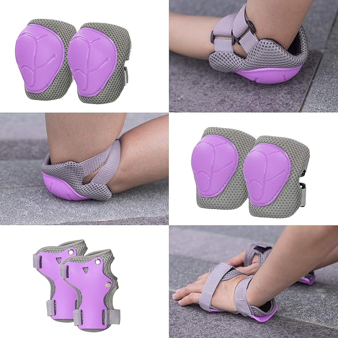 Kids Bike Helmet and Pads Set for Ages 2–14, CPSC Certified Adjustable Helmet with Knee Elbow Wrist Guards, for Skateboard, Scooter, Skating, Rollerblading, Multi-Sport Protective Gear