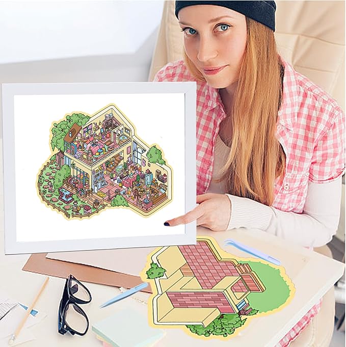 DIY 3D Sticker Scene,Jumbo-Large Party House, Reusable Sticker, Cute Sets for Free Combination, Waterproof for Anywhere, Crafts Party Favors Birthday Gift