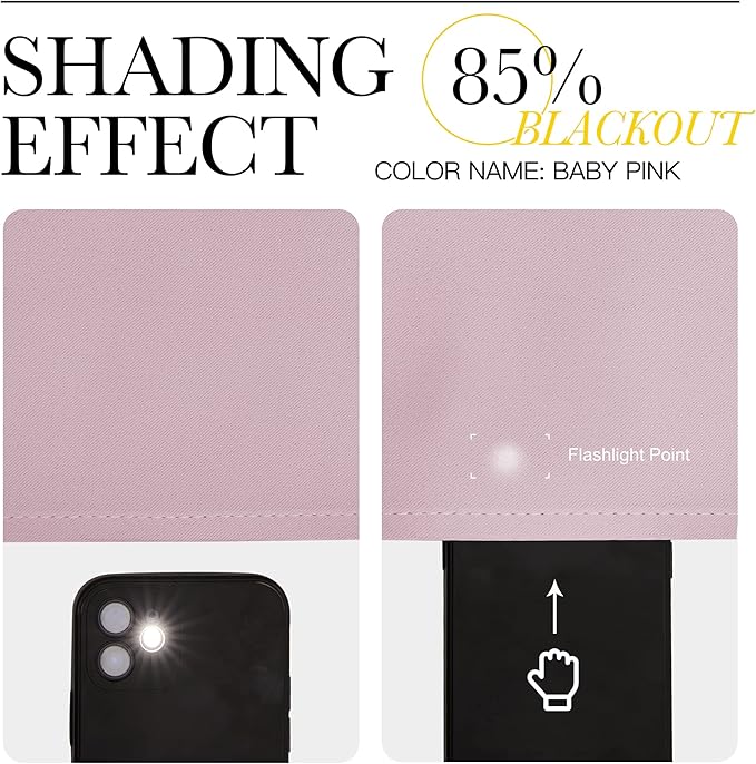 NICETOWN Room Darkening Grommet Curtain Panels - Living Room Curtains Thermal Insulated Window Treatments Privacy Draperies for Patio (W80 x L108, Baby Pink, 1 Pair)