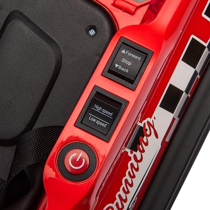 Aosom Toddler Bumper Car, 360° Rotation 6V Kids Electric Ride on Bumper Car with EVA Bumper Edges, Twins Motor, Songs, Horn, LED Lights, Safety Belt for 18-48 Months, Red