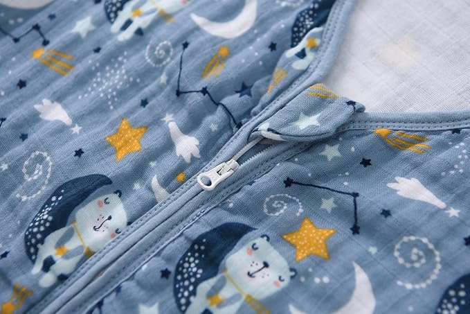 Baby Sleep Sack 0-6 Months Wearable Blanket for Babies 100% Organic Cotton 2-Way Zipper YKK 0.5 TOG Toddler Sleeping Sacks Bears
