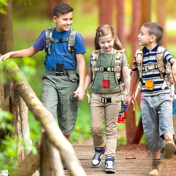 Libima 24 Pcs Toy Binoculars for Kids with Neck String, 3.74x2.56'' Novelty Binoculars Bulk for Age 3-12 Years Bird Watching, Camping Party Favor for Safari, Jungle, Explorer, Themed Birthday Party