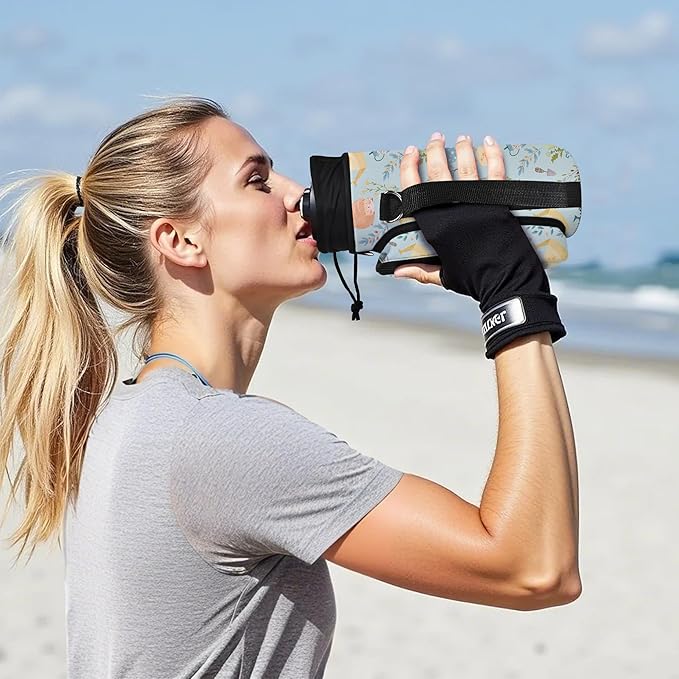 25/32/40/64oz Water Bottle Bag Holder Carrier-Insulated Crossbody Sling Case Sleeve with Strap & Pockets for Men Women Gym Cycling Travel Walking Hiking Camping