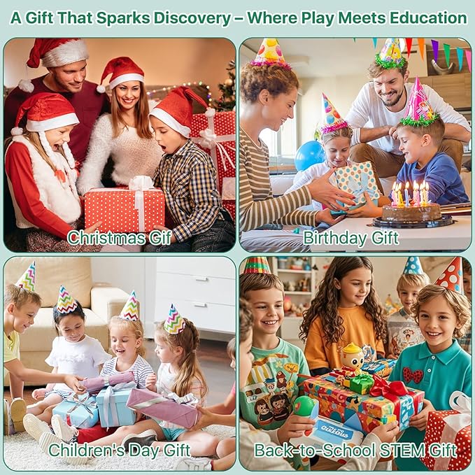 Digital Handheld Microscope for Kids: 3.0" Large HD Screen 1000X Portable Mini Microscopes with Camera Video Recording Slides Kit Science Educational Boys Girls Toy Gifts