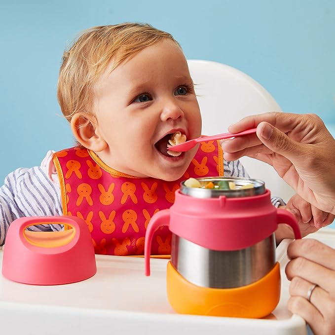 b.box Insulated Food Jar with Spork for Toddlers | Easy Open Container | Stainless Steel, 5hrs + of perfect temperatures | Dishwasher safe, BPA Free (Indigo Rose, 11 oz)