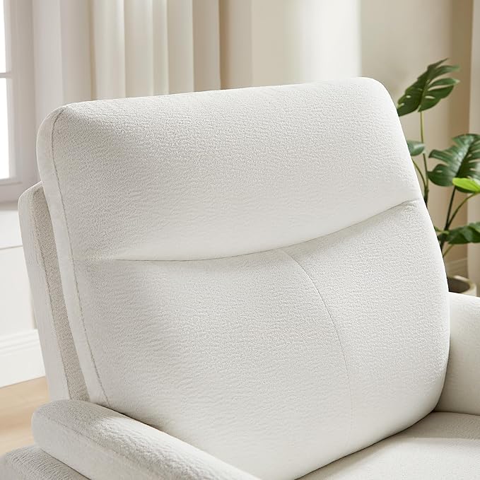 Power Recliner Chair Swivel Glider, Electric Rocking Recliner Chairs with USB and Type-C Ports, Nursery Chair Recliner for Living Room, Bedroom, Apartment(White)