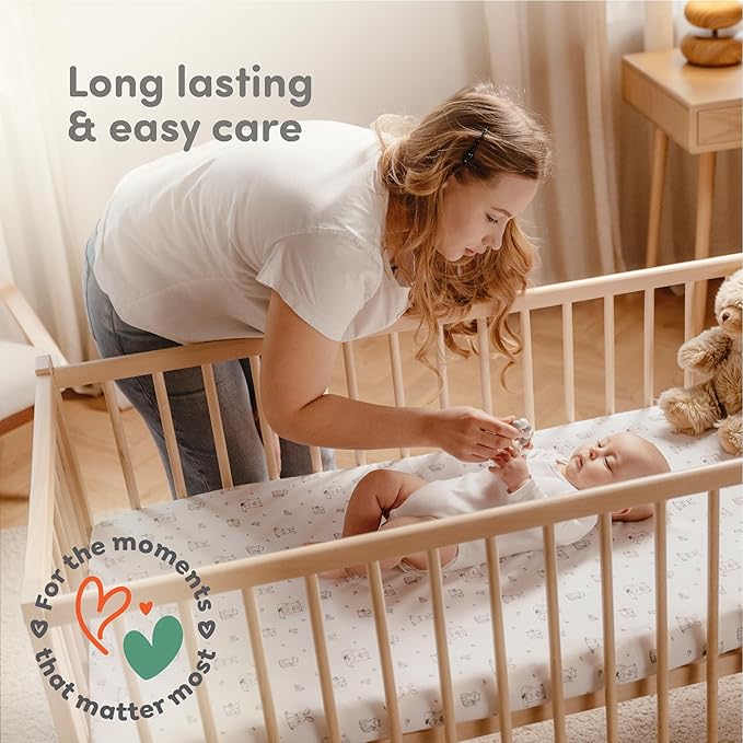 Sweety Fox 2-Pack Crib Sheets - Soft Cotton Jersey Fitted Sheets for Boys and Girls, Mini Crib Sheets, Toddler Bed Sheets (Woodland)