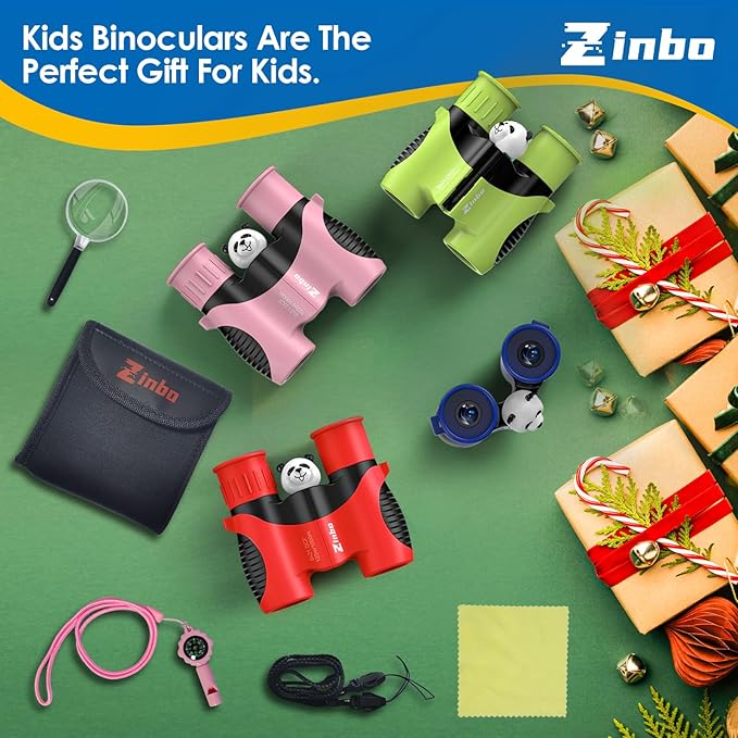 Binoculars for Kids, Toys for 3-12 Year Old Girls and Boys, Bird Watching Hiking 4 5 6 7 8 9 Year Old Girl Boy Christmas Birthday Gifts, Outdoor Toys for Kid Set with Magnifying Glass & Compass