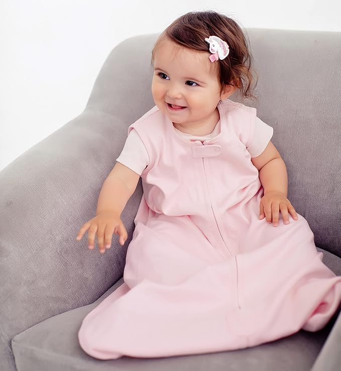 Baby Sleep Sack 1.0 TOG, Organic Cotton Baby Wearable Blanket with Two-Way Zipper, Swaddle Transition Baby Sleeping Bag, All-Season Sleep Sack for Newborn Infant Toddler Boy Girl, 2-Pack, 6-12 Month